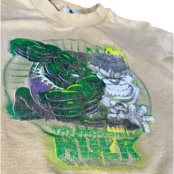 The Incredible Hulk 1990s Vintage Tan Bleach T-shirt - Picture 5 of 6